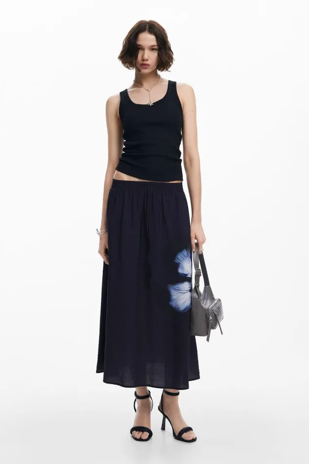 Women Skirts Desigual Long Floral Skirt