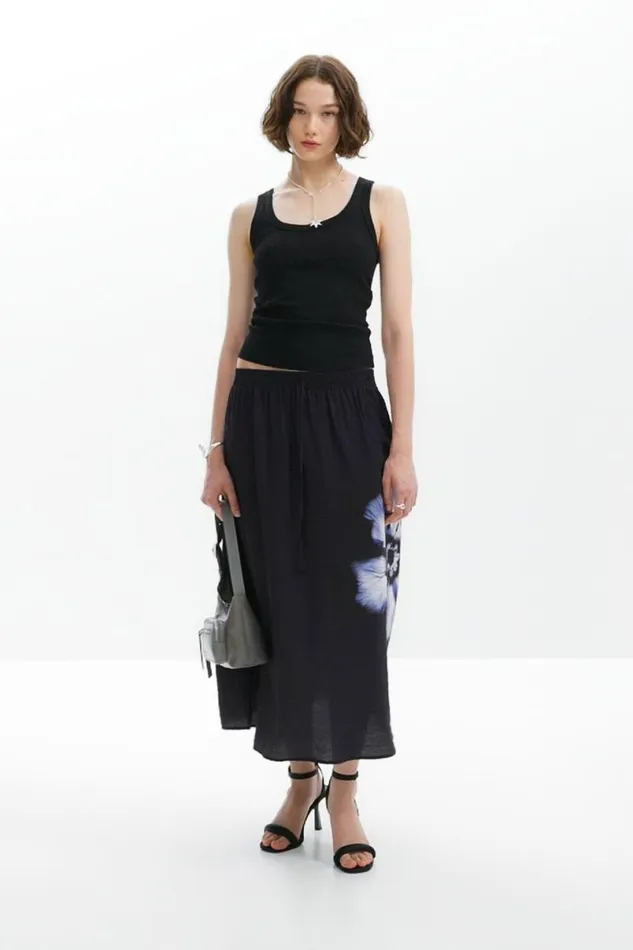 Women Skirts Desigual Long Floral Skirt