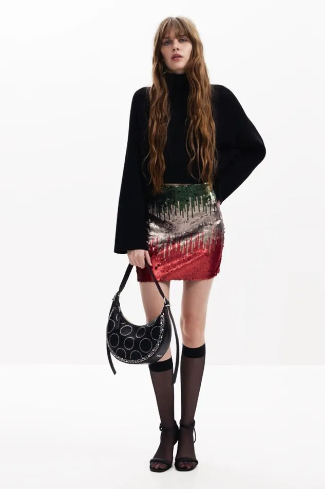Women Skirts Desigual Sequin Miniskirt