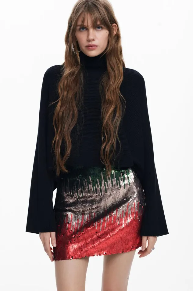 Women Skirts Desigual Sequin Miniskirt