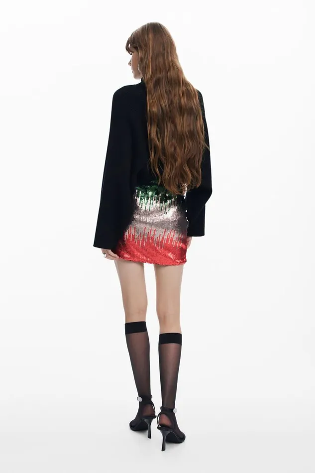Women Skirts Desigual Sequin Miniskirt