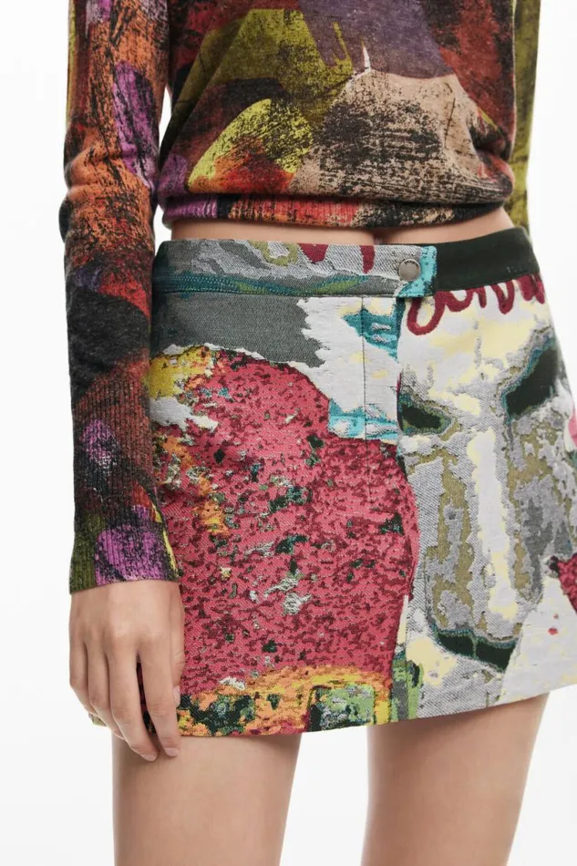 Women Skirts Desigual Short Floral Skirt M Christian Lacroix