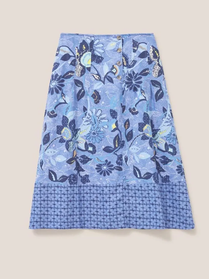 Women SKIRTS White Stuff Ciara Linen Skirt Blue Multi Women SKIRTS White Stuff Ciara Linen Skirt Blue Multi