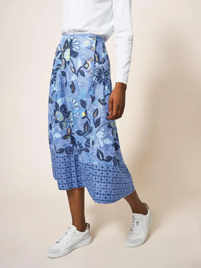 Women SKIRTS White Stuff Ciara Linen Skirt Blue Multi Women SKIRTS White Stuff Ciara Linen Skirt Blue Multi