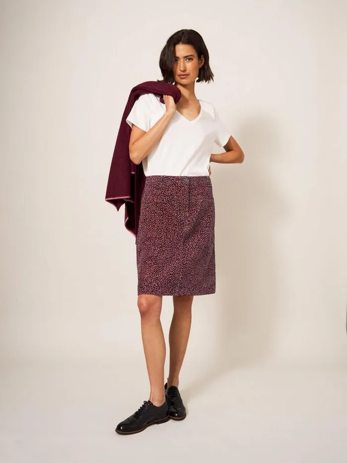 Women SKIRTS White Stuff Melody Organic Cord Skirt Pink Multi