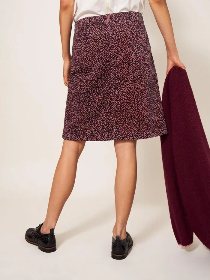 Women SKIRTS White Stuff Melody Organic Cord Skirt Pink Multi