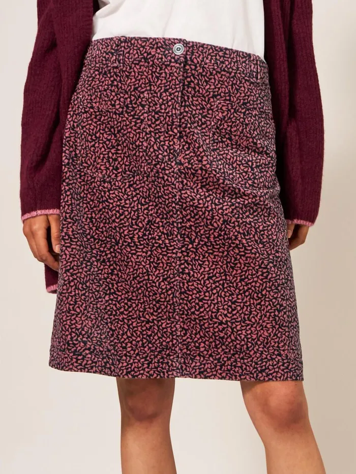 Women SKIRTS White Stuff Melody Organic Cord Skirt Pink Multi