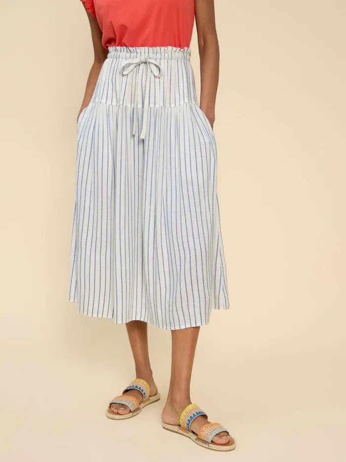 Women SKIRTS White Stuff Seema Eco Vero Stripe Skirt Ivory Multi