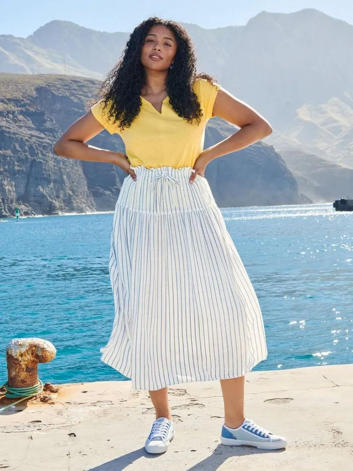 Women SKIRTS White Stuff Seema Eco Vero Stripe Skirt Ivory Multi Women SKIRTS White Stuff Seema Eco Vero Stripe Skirt Ivory Multi