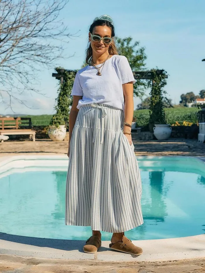 Women SKIRTS White Stuff Seema Eco Vero Stripe Skirt Ivory Multi Women SKIRTS White Stuff Seema Eco Vero Stripe Skirt Ivory Multi