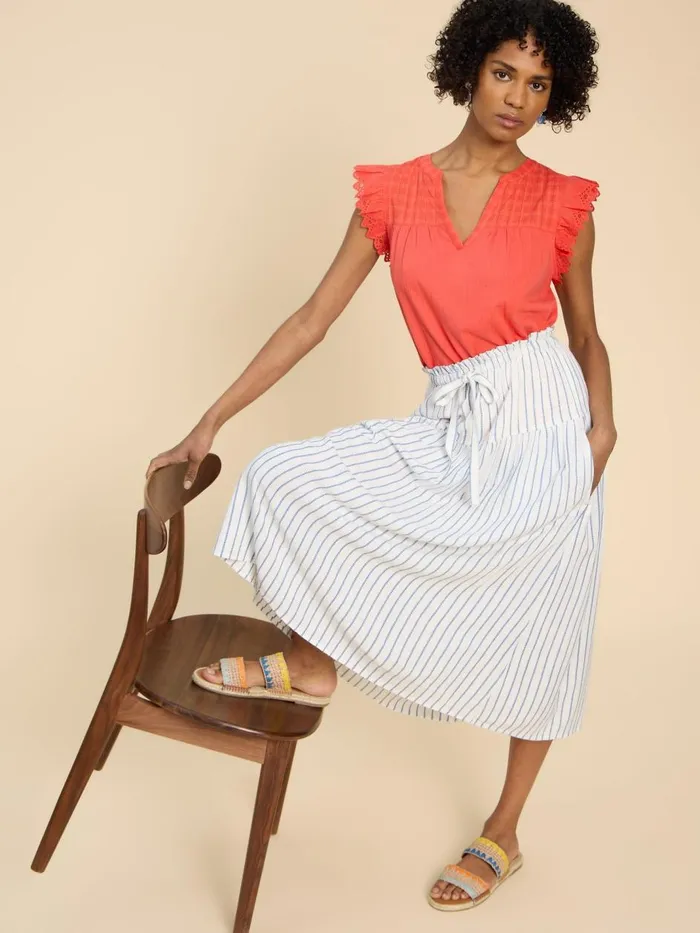 Women SKIRTS White Stuff Seema Eco Vero Stripe Skirt Ivory Multi Women SKIRTS White Stuff Seema Eco Vero Stripe Skirt Ivory Multi