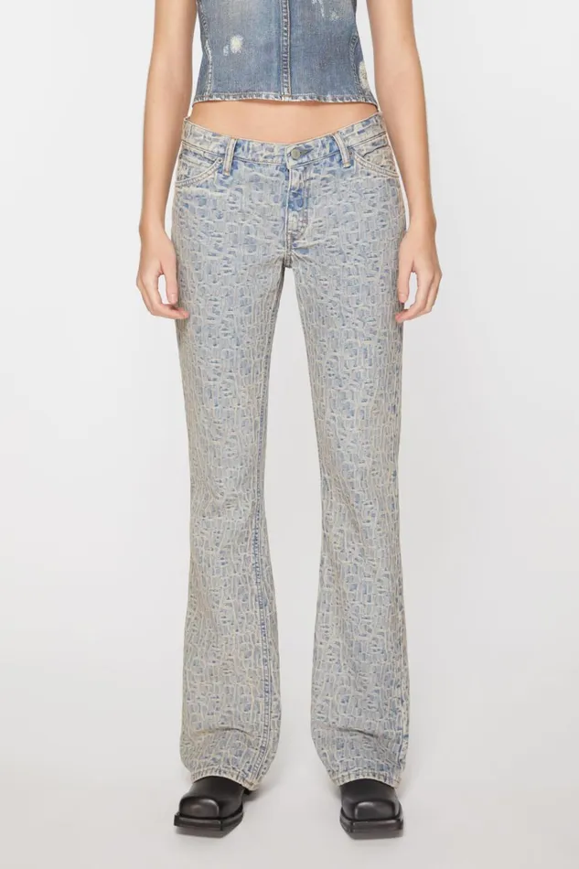 Women Slim Fit Jeans 8211 2005 Monogram Bluebeige Acne Studios Jeans