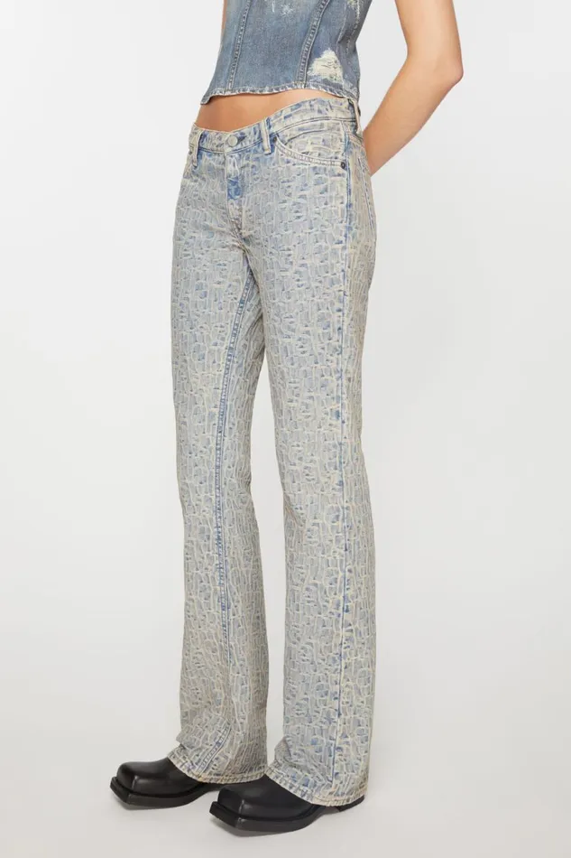 Women Slim Fit Jeans 8211 2005 Monogram Bluebeige Acne Studios Jeans