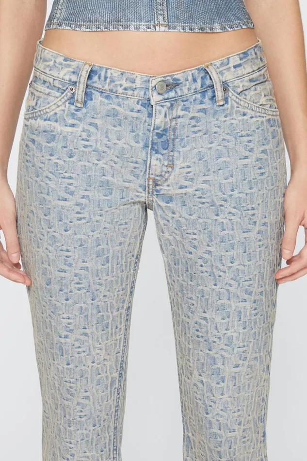 Women Slim Fit Jeans 8211 2005 Monogram Bluebeige Acne Studios Jeans