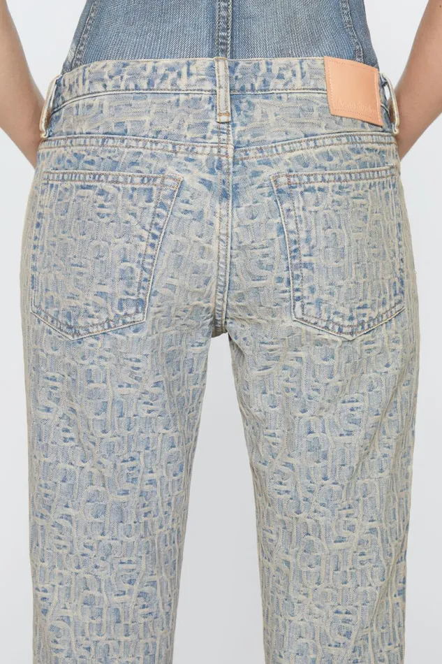 Women Slim Fit Jeans 8211 2005 Monogram Bluebeige Acne Studios Jeans