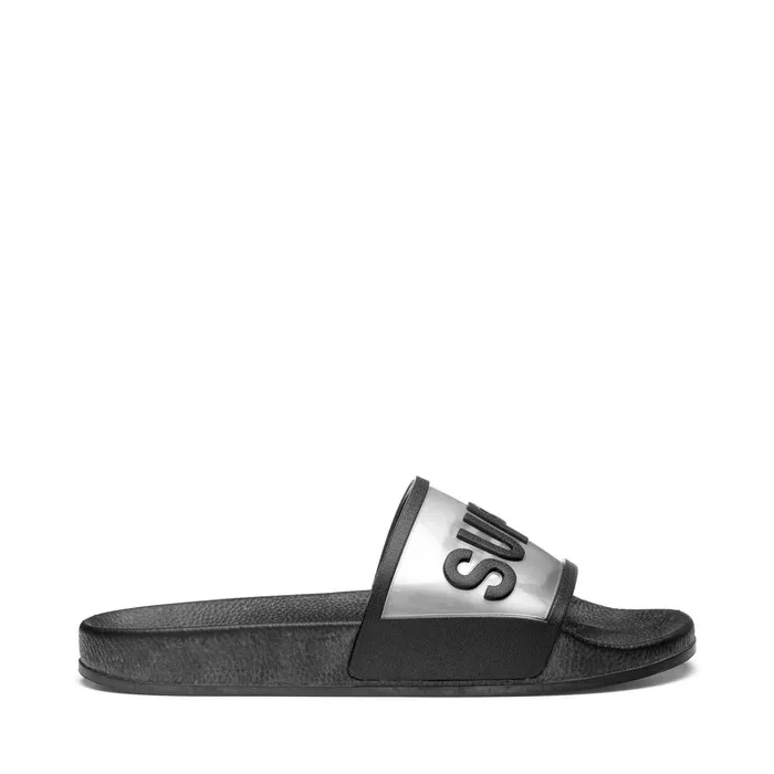 Women Slippers Unisex 1908 SLIDES CLEAR IDENTITY SLIDE BLACK Superga Slippers