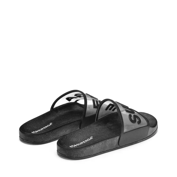 Women Slippers Unisex 1908 SLIDES CLEAR IDENTITY SLIDE BLACK Superga Slippers