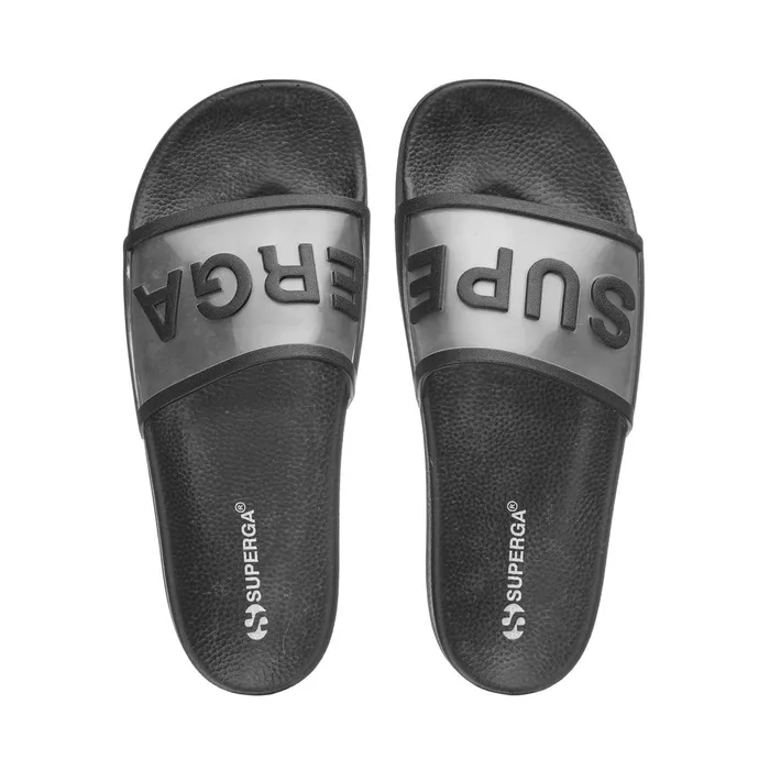 Women Slippers Unisex 1908 SLIDES CLEAR IDENTITY SLIDE BLACK Superga Slippers