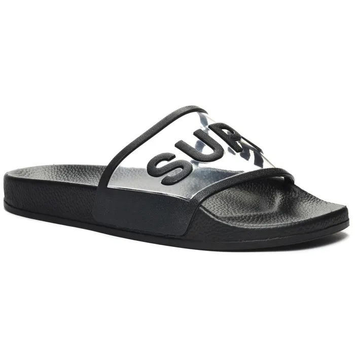 Women Slippers Unisex 1908 SLIDES CLEAR IDENTITY SLIDE BLACK Superga Slippers