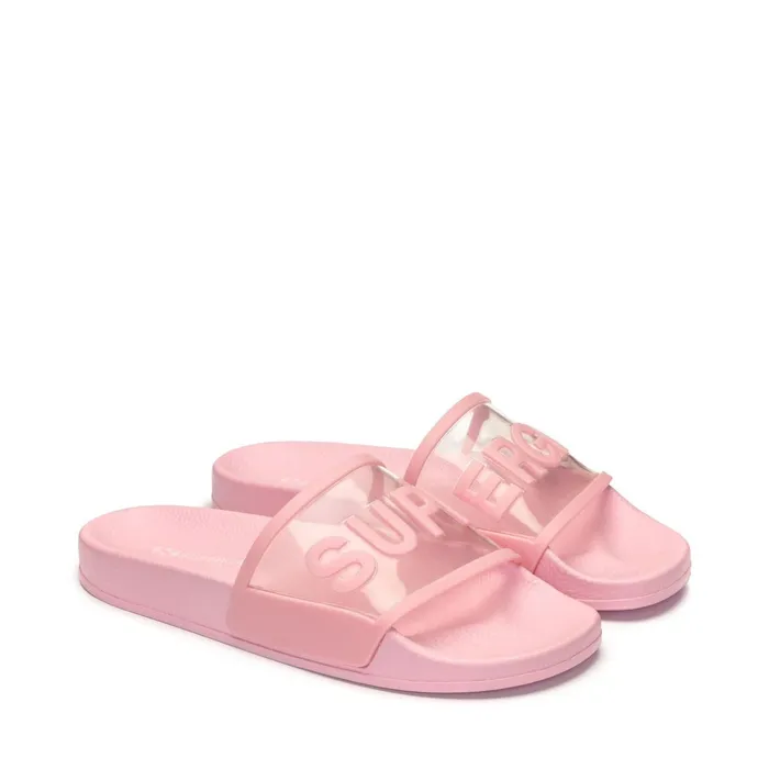 Women Slippers Unisex 1908 SLIDES CLEAR IDENTITY SLIDE PINK TICKLED Superga Slippers