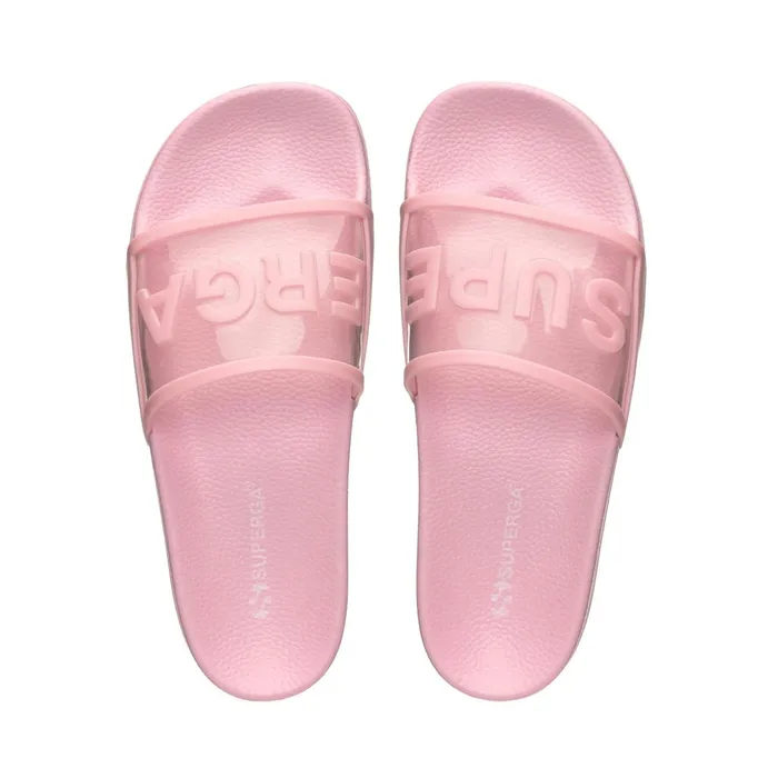 Women Slippers Unisex 1908 SLIDES CLEAR IDENTITY SLIDE PINK TICKLED Superga Slippers