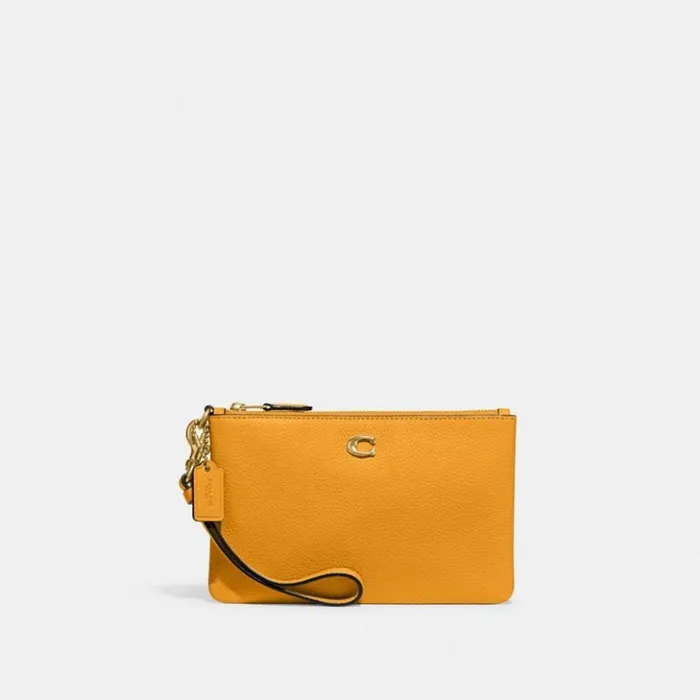 Women Small Wristlet Brassbuttercup Coach Wristlets