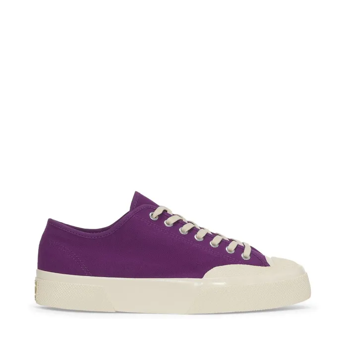 Women Sneakers Unisex 2432 WORKS LOW CUT COTTON CANVAS Low Cut PURPLEOFF WHITE Superga Low Cut