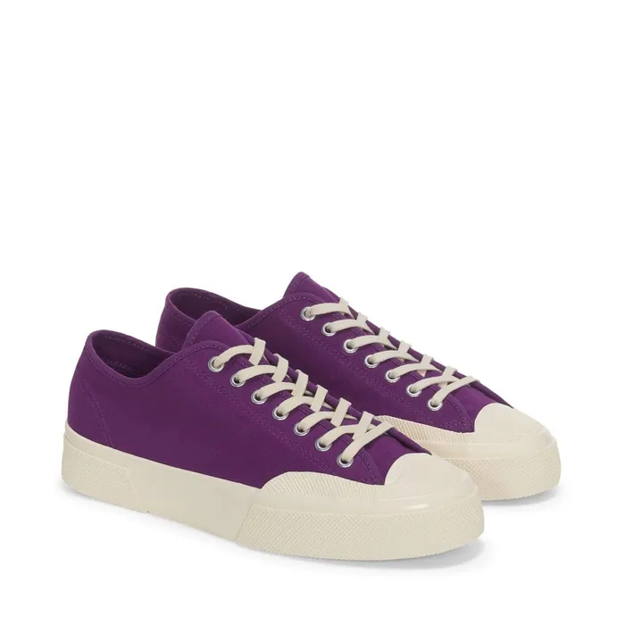 Women Sneakers Unisex 2432 WORKS LOW CUT COTTON CANVAS Low Cut PURPLEOFF WHITE Superga Low Cut
