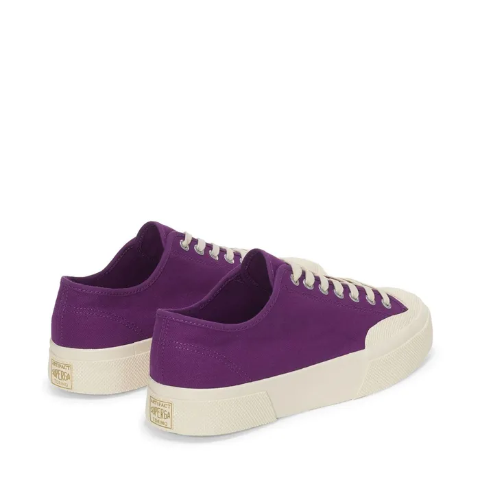 Women Sneakers Unisex 2432 WORKS LOW CUT COTTON CANVAS Low Cut PURPLEOFF WHITE Superga Low Cut