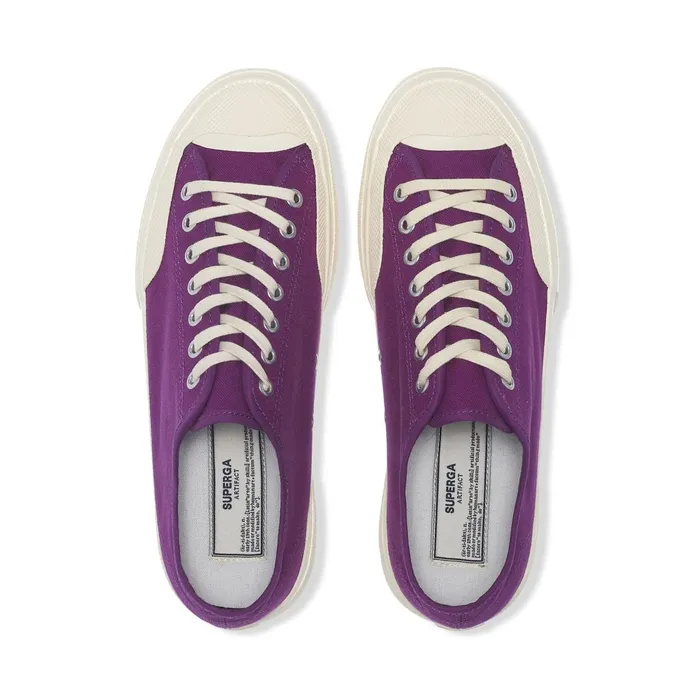 Women Sneakers Unisex 2432 WORKS LOW CUT COTTON CANVAS Low Cut PURPLEOFF WHITE Superga Low Cut