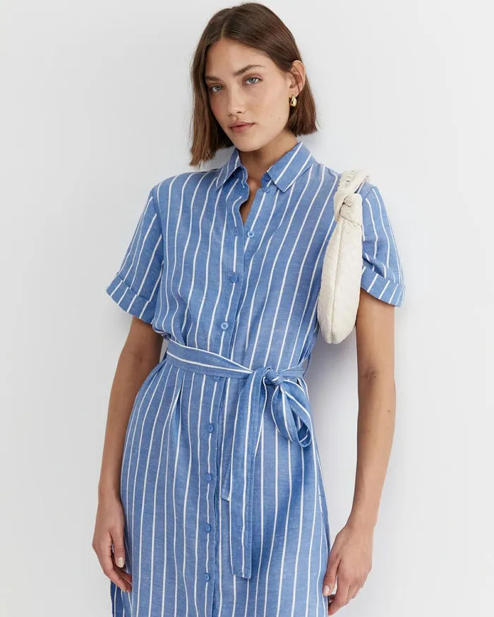 Women Sportscraft Dresses Hera Stripe Shirt Dress Bluewhite
