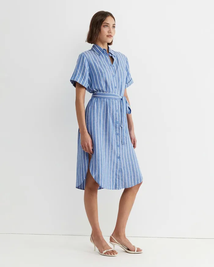 Women Sportscraft Dresses Hera Stripe Shirt Dress Bluewhite