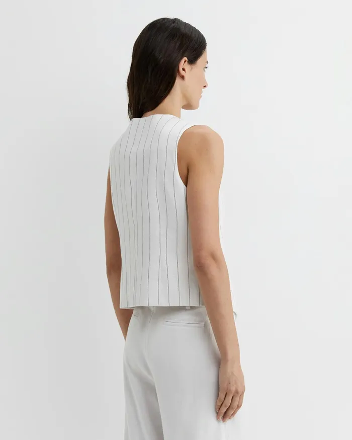 Women Sportscraft Jackets and Vests Brianne Stripe Vest Whitenavy