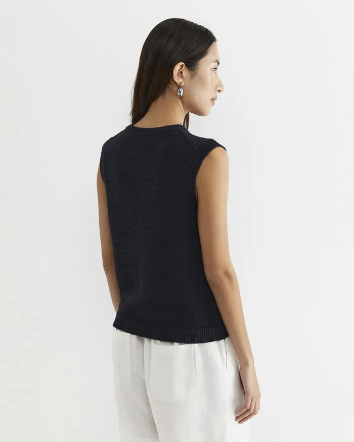 Women Sportscraft Knits and Cardigans Josie Tape Yarn Vest Navy