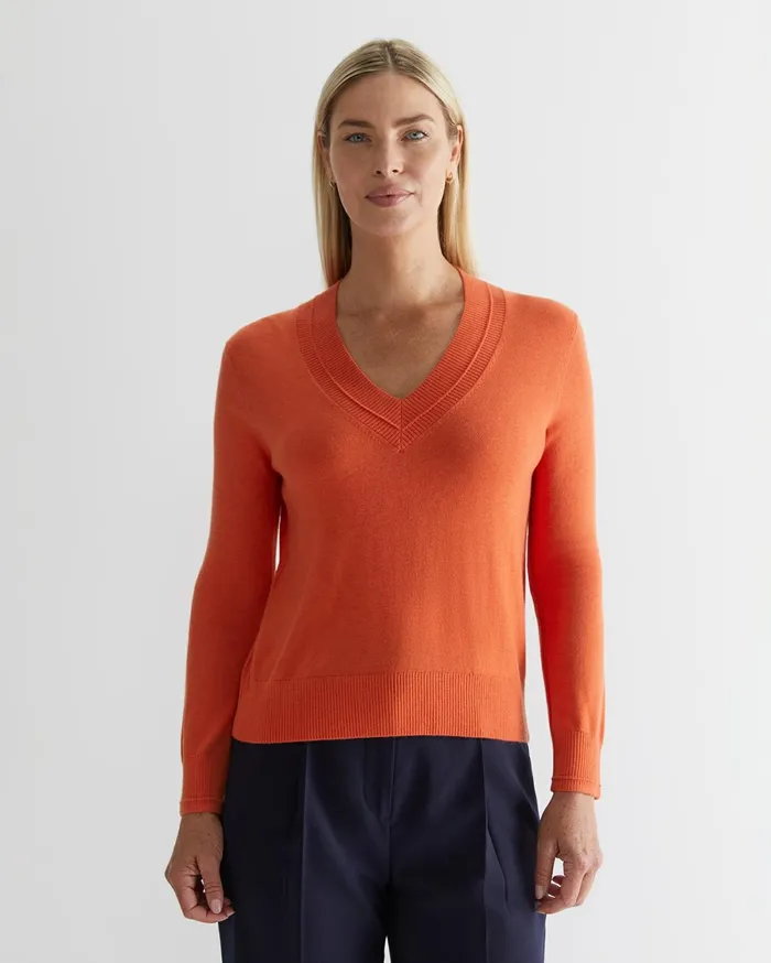 Women Sportscraft Knits and Cardigans Laurina Vneck Sweater Apricot