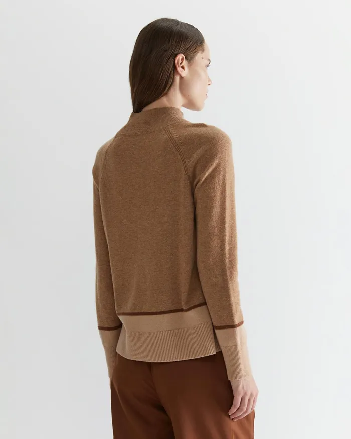 Women Sportscraft Knits and Cardigans Sunshine Colour Block Wool Sweater Camel Marl