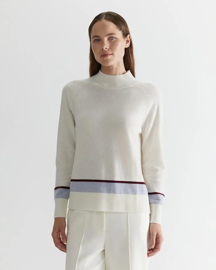 Women Sportscraft Knits and Cardigans Sunshine Colour Block Wool Sweater Winter White