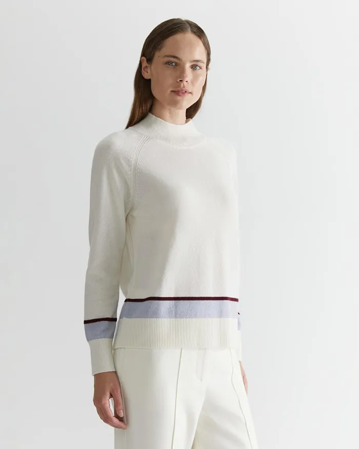 Women Sportscraft Knits and Cardigans Sunshine Colour Block Wool Sweater Winter White