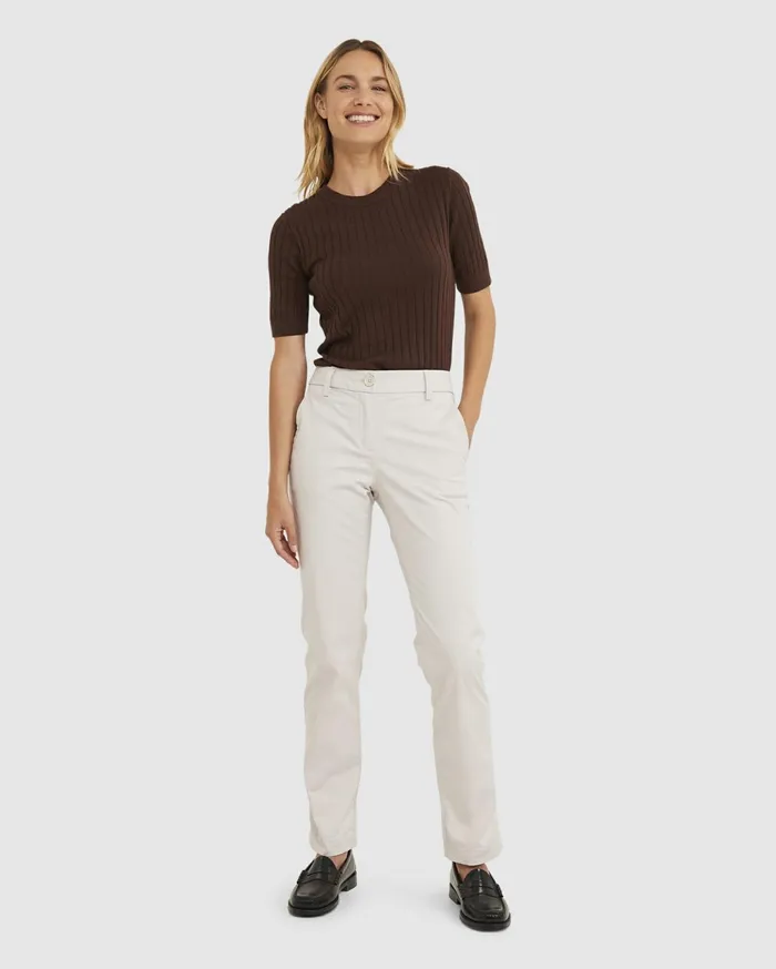 Women Sportscraft Pants Laura Relaxed Chino Bone