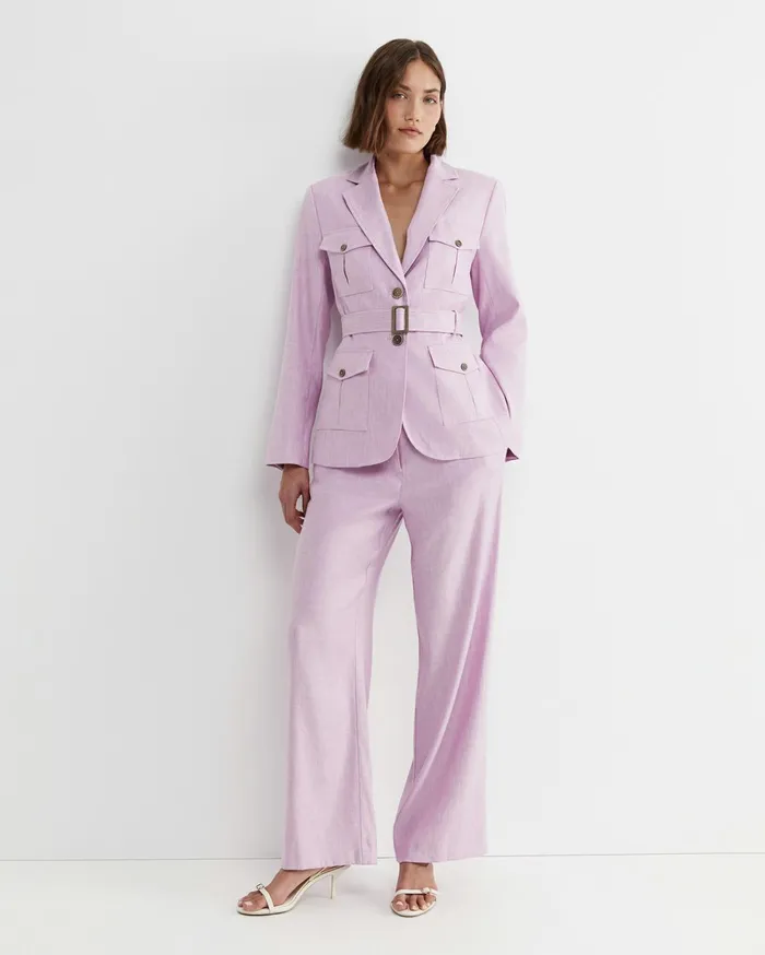 Women Sportscraft Pants Lena Wide Leg Linen Pant Orchid