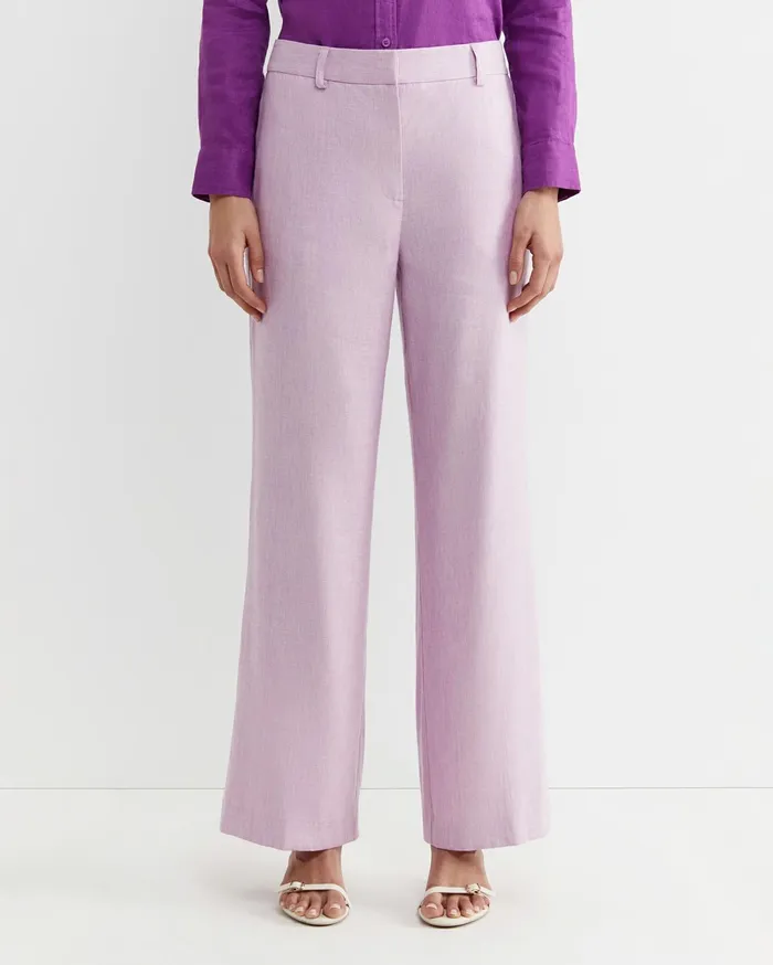 Women Sportscraft Pants Lena Wide Leg Linen Pant Orchid
