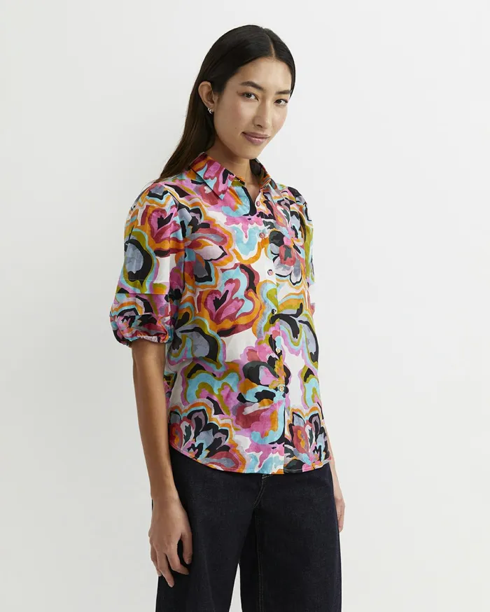 Women Sportscraft Shirts Fiola Lantern Sleeve Blouse Multi