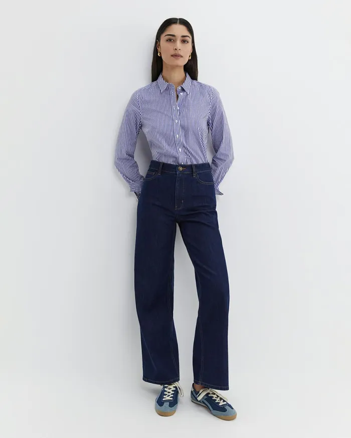 Women Sportscraft Shirts Stripe Lily Voile Shirt Bluewhite