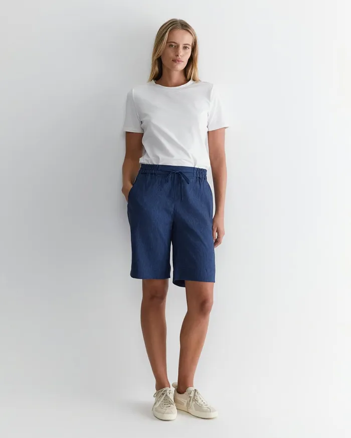 Women Sportscraft Shorts Rosa Linen Short Indigo