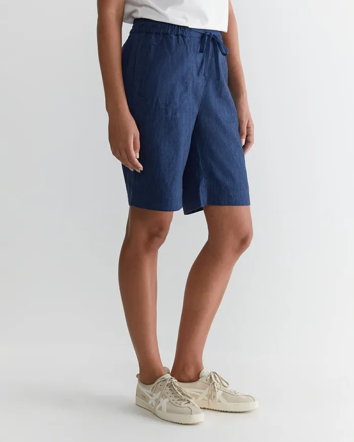 Women Sportscraft Shorts Rosa Linen Short Indigo