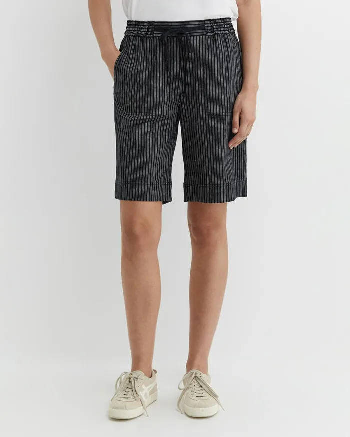Women Sportscraft Shorts Rosa Stripe Linen Short Navywhite