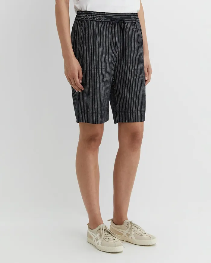 Women Sportscraft Shorts Rosa Stripe Linen Short Navywhite