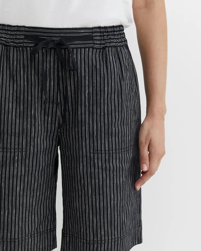 Women Sportscraft Shorts Rosa Stripe Linen Short Navywhite
