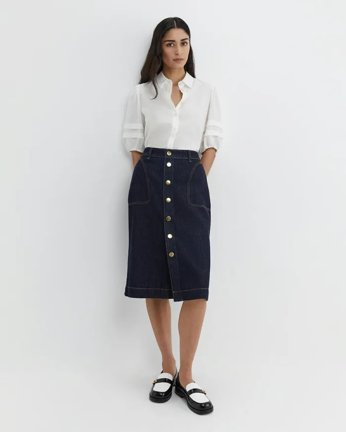 Women Sportscraft Skirts Nili Stud Skirt Denim