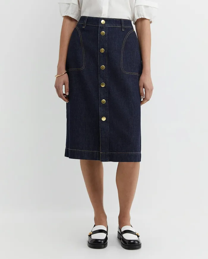 Women Sportscraft Skirts Nili Stud Skirt Denim